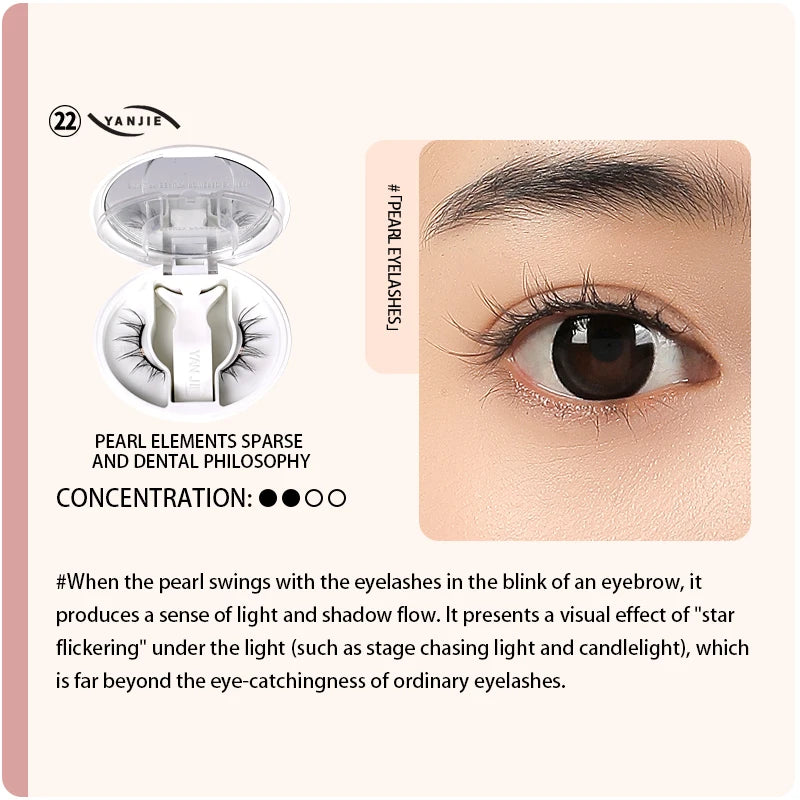 YANJIE 2025 Soft Magnetic Reusable False Eyelashes