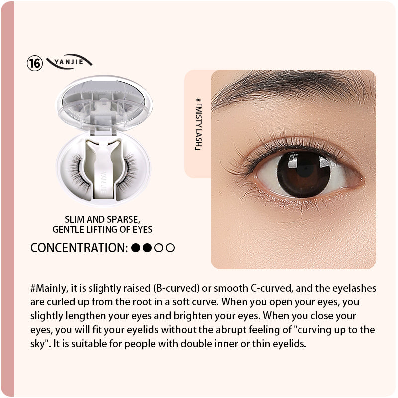 YANJIE 2025 Soft Magnetic Reusable False Eyelashes