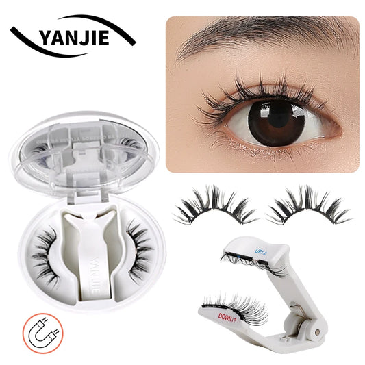 Factory Price Reusable Light Weight Power Grip Magnetic Eye Lashes Kit 3D Natural Soft False Eyelashes Glue Eyeliner Travel Size