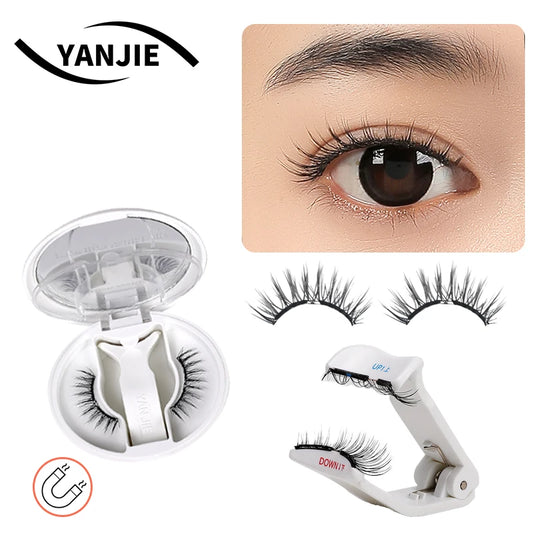 YANJIE Eco-Friendly Biodegradable Magnetic Lashes Reusable Light Weight Soft Plant Fiber Material Custom Design Cruelty-Free NO