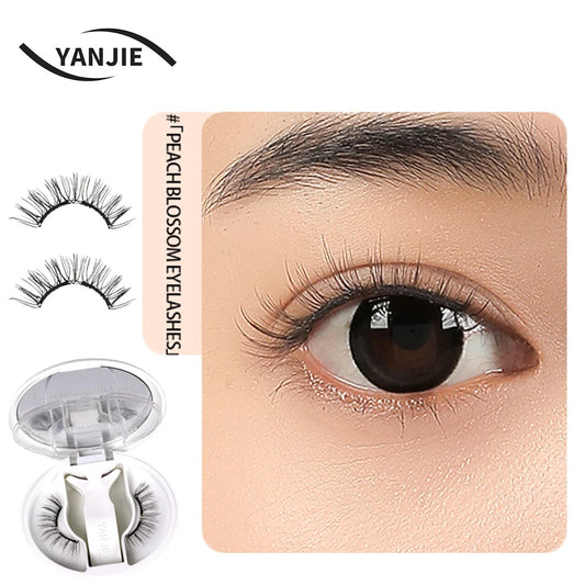 YanJie Reusable Natural Soft Magnetic False Eyelash Strips 10 Magnets Semi-Handmade Durable Lightweight C/D Curl Private Eyelash