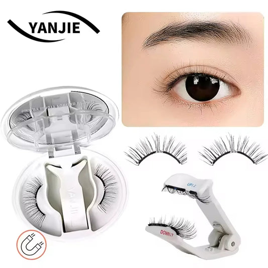 YANJlE Kit Individual Custom Natural Look Light Weight Wholesale Magnetic Eyelash Extensions Box Reusable False Eyelashes Fiber