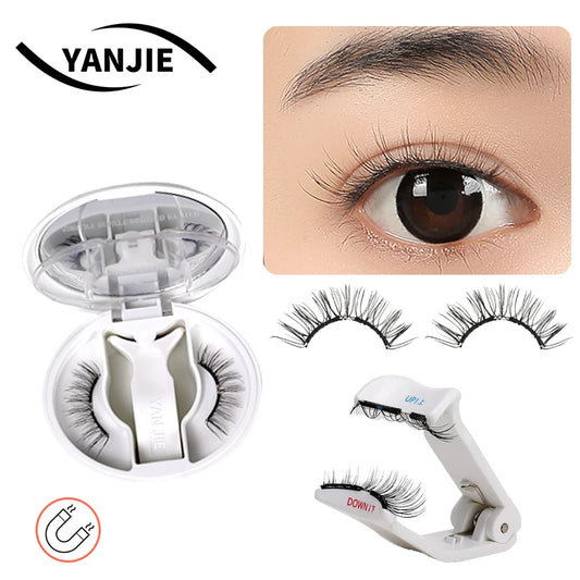 Quantum Magnetic Lashes Natural Fiber False Eyelashes with Applicator Soft and Fluffy Style Easy to Wear No Glue Required