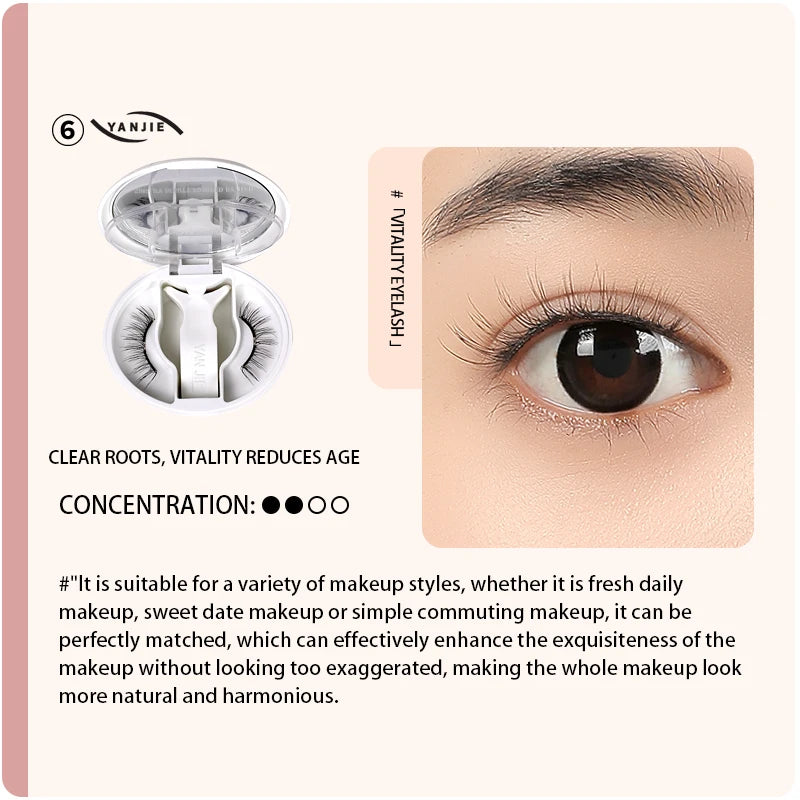YANJIE 2025 Soft Magnetic Reusable False Eyelashes